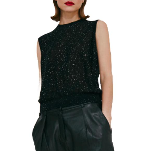 NEW AUTUMN CASHMERE sequin blouson muscle tank in cosmos - Picture 2 of 3